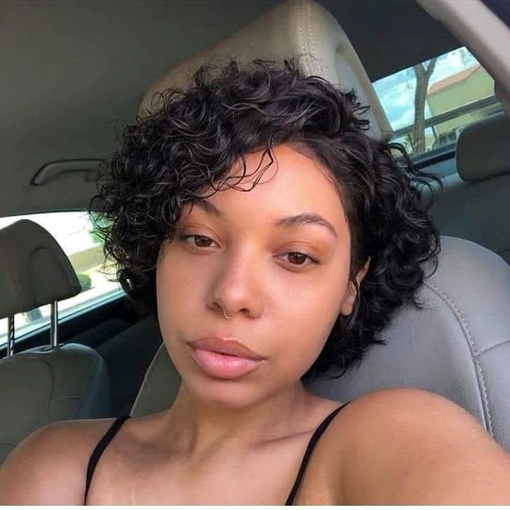 Water Wave Short Bob Closure Lace Wig 100% Human Hair